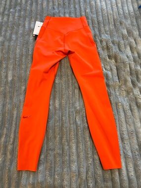 Nike Womens Orange High-Rise Training Leggings